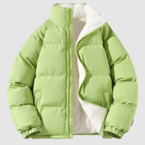 Men's Fleece-lined Zippers Design Puffer Padded Jacket