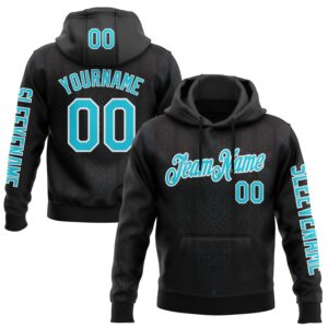 Custom Black Lakes Blue-White 3D Pattern Design Ethnic Tribal Sportswear Pullover Sweatshirt Hoodie