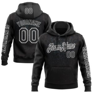 Custom Black White 3D Pattern Design Ethnic Tribal Sportswear Pullover Sweatshirt Hoodie